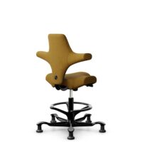 HÅG Capisco 8106 - Capture (Gabriel) - Wool / Polyamide - CPT6401 - Ochre - Black - 265 mm (seat height 53-79cm) - Glides