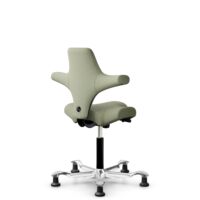 HÅG Capisco 8106 - Capture (Gabriel) - Laine / Polyamide - CPT5101 - Green-grey - Noir - 150 mm (hauteur d’assise 40–55 cm) - Patins