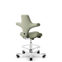HÅG Capisco 8106 - Capture (Gabriel) - Lana / Poliamida - CPT5101 - Green-grey - White - 200 mm (seat height 46-64cm) - Hard castors for soft floors