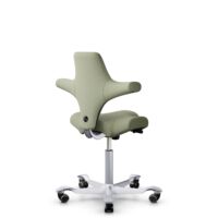 HÅG Capisco 8106 - Capture (Gabriel) - Wool / Polyamide - CPT5101 - Green-grey - Silver - 200 mm (seat height 46-64cm) - Soft castors for hard floors