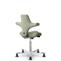 HÅG Capisco 8106 - Capture (Gabriel) - Laine / Polyamide - CPT5101 - Green-grey - Argent - 265 mm (hauteur d’assise 53–79 cm) - Patins