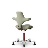 HÅG Capisco 8106 - Capture (Gabriel) - Laine / Polyamide - CPT5101 - Green-grey - Blush Rose - 150 mm (hauteur d’assise 40–55 cm) - Patins