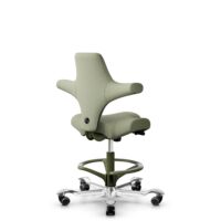 HÅG Capisco 8106 - Capture (Gabriel) - Laine / Polyamide - CPT5101 - Green-grey - Moss Grey - 200 mm (hauteur d’assise 46–64 cm) - Roues souples pour sols durs
