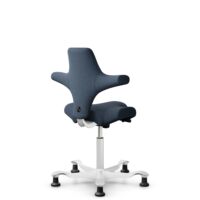 HÅG Capisco 8106 - Capture (Gabriel) - Laine / Polyamide - CPT6001 - Dark blue - Blanc - 150 mm (hauteur d’assise 40–55 cm) - Patins