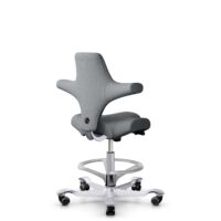 HÅG Capisco 8106 - Steelcut Trio 3 (Kvadrat) - Wool / Polyamide - STT153 - Grey - Silver - 265 mm (seat height 53-79cm) - Hard castors for soft floors