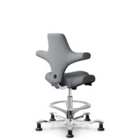 HÅG Capisco 8106 - Steelcut Trio 3 (Kvadrat) - Wolle / Polyamid - STT153 - Grey - Silber - 265 mm (Sitzhöhe 53-79cm) - Bodengleiter