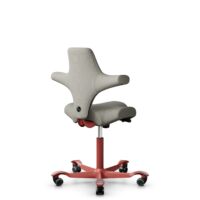 HÅG Capisco 8106 - Steelcut Trio 3 (Kvadrat) - Wełna / Poliamid - STT253 - Beige-grey - Blush Rose - 150mm (seat height 40–55cm) - Hard castors for soft floors