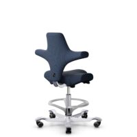HÅG Capisco 8106 - Steelcut Trio 3 (Kvadrat) - Wool / Polyamide - STT796 - Blue - Silver - 265 mm (seat height 53-79cm) - Hard castors for soft floors