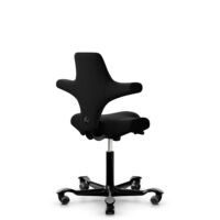 HÅG Capisco 8106 - Steelcut 3 (Kvadrat) - Laine / Polyamide - STT190 - Black - Noir - 265 mm (hauteur d’assise 53–79 cm) - Roues souples pour sols durs