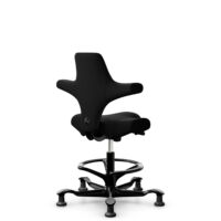 HÅG Capisco 8106 - Steelcut 3 (Kvadrat) - Wolle / Polyamid - STT190 - Black - Schwarz - 265 mm (Sitzhöhe 53-79cm) - Bodengleiter