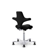 HÅG Capisco 8106 - Steelcut 3 (Kvadrat) - Laine / Polyamide - STT190 - Black - Argent - 150 mm (hauteur d’assise 40–55 cm) - Patins