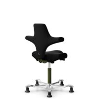 HÅG Capisco 8106 - Steelcut 3 (Kvadrat) - Laine / Polyamide - STT190 - Black - Moss Grey - 150 mm (hauteur d’assise 40–55 cm) - Patins