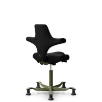 HÅG Capisco 8106 - Steelcut 3 (Kvadrat) - Wool / Polyamide - STT190 - Black - Moss Grey - 265 mm (seat height 53-79cm) - Glides