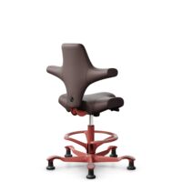 HÅG Capisco 8106 - Paloma Soft (Wollsdorf) - Semi-aniline leather - ATG55130 - Dark brown - Blush Rose - 200 mm (seat height 46-64cm) - Glides