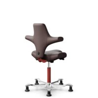HÅG Capisco 8106 - Paloma Soft (Wollsdorf) - Cuero semi-anilina - ATG55130 - Dark brown - Blush Rose - 265 mm (seat height 53-79cm) - Glides