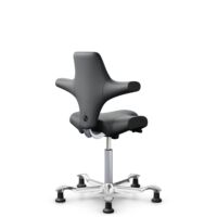 HÅG Capisco 8106 - Paloma Soft (Wollsdorf) - Cuir semi-aniline - ATG55206 - Argent - 150 mm (hauteur d’assise 40–55 cm) - Patins