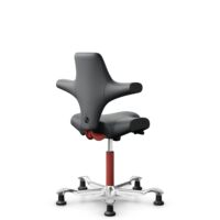 HÅG Capisco 8106 - Paloma Soft (Wollsdorf) - Semi-aniline leather - ATG55206 - Grey - Blush Rose - 200 mm (seat height 46-64cm) - Glides
