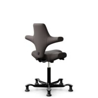 HÅG Capisco 8106 - Elmosoft (Elmo) - Semi-aniline leather - EL93068 - Dark brown - Black - 150mm (seat height 40–55cm) - Glides
