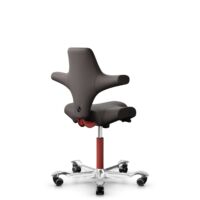 HÅG Capisco 8106 - Elmosoft (Elmo) - Cuero semi-anilina - EL93068 - Dark brown - Blush Rose - 200 mm (seat height 46-64cm) - Hard castors for soft floors