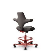 HÅG Capisco 8106 - Elmosoft (Elmo) - Cuir semi-aniline - EL93068 - Blush Rose - 200 mm (hauteur d’assise 46–64 cm) - Roues dures pour sols souples