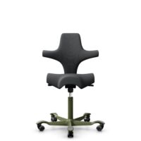 HÅG Capisco 8106 - Select (Gabriel) - Laine / Polyamide - SC60134 Dark Grey - Moss Grey - 150 mm (hauteur d’assise 40–55 cm) - Roues souples pour sols durs