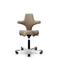 HÅG Capisco 8106 - Select (Gabriel) - Laine / Polyamide - SC61184 - Light brown - Noir - 265 mm (hauteur d’assise 53–79 cm) - Roues dures pour sols souples