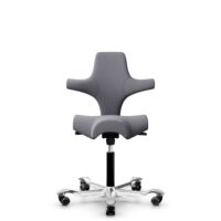 HÅG Capisco 8106 - Xtreme (Camira) - Recycled Polyester - EXR081 - Grey - Black - 265 mm (seat height 53-79cm) - Hard castors for soft floors