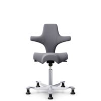 HÅG Capisco 8106 - Xtreme (Camira) - Recycled Polyester - EXR081 - Grey - Silver - 265 mm (seat height 53-79cm) - Glides