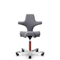 HÅG Capisco 8106 - Xtreme (Camira) - Recycled Polyester - EXR081 - Grey - Blush Rose - 200 mm (seat height 46-64cm) - Soft castors for hard floors