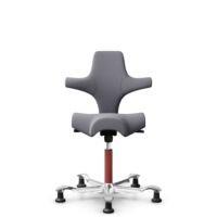 HÅG Capisco 8106 - Xtreme (Camira) - Recyceltes Polyester - EXR081 - Grey - Blush Rose - 265 mm (Sitzhöhe 53-79cm) - Bodengleiter