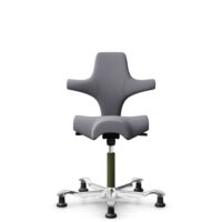 HÅG Capisco 8106 - Xtreme (Camira) - Recycled Polyester - EXR081 - Grey - Moss Grey - 150mm (seat height 40–55cm) - Glides