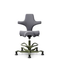 HÅG Capisco 8106 - Xtreme (Camira) - Recycled Polyester - EXR081 - Grey - Moss Grey - 200 mm (seat height 46-64cm) - Glides