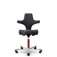 HÅG Capisco 8106 - Xtreme (Camira) - Recyceltes Polyester - EXR145 - Charcoal - Blush Rose - 200 mm (Sitzhöhe 46-64cm) - Harte Rollen für weiche Böden