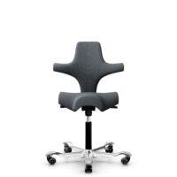 HÅG Capisco 8106 - Select (Gabriel) - Wool / Polyamide - SC60003 - Grey - Black - 150mm (seat height 40–55cm) - Soft castors for hard floors