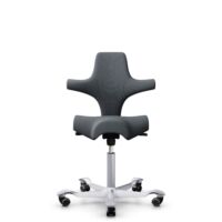 HÅG Capisco 8106 - Select (Gabriel) - Laine / Polyamide - SC60003 - Grey - Argent - 150 mm (hauteur d’assise 40–55 cm) - Roues dures pour sols souples
