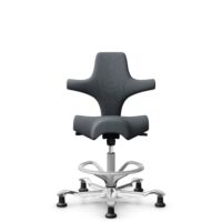 HÅG Capisco 8106 - Select (Gabriel) - Laine / Polyamide - SC60003 - Grey - Argent - 200 mm (hauteur d’assise 46–64 cm) - Patins