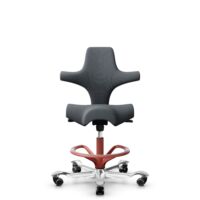 HÅG Capisco 8106 - Select (Gabriel) - Laine / Polyamide - SC60003 - Grey - Blush Rose - 265 mm (hauteur d’assise 53–79 cm) - Roues dures pour sols souples