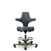 HÅG Capisco 8106 - Select (Gabriel) - Wol / Polyamide - SC60003 - Grey - Moss Grey - 200 mm (Zithoogte 46-64mm) - Zachte wielen t.b.v. harde vloeren