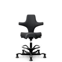 HÅG Capisco 8106 - Select (Gabriel) - Wool / Polyamide - SC60051 - Charcoal - Black - 200 mm (seat height 46-64cm) - Glides