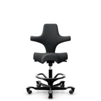 HÅG Capisco 8106 - Select (Gabriel) - Wool / Polyamide - SC60051 - Charcoal - Black - 265 mm (seat height 53-79cm) - Hard castors for soft floors