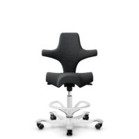HÅG Capisco 8106 - Select (Gabriel) - Lana / Poliamida - SC60051 - Charcoal - White - 200 mm (seat height 46-64cm) - Hard castors for soft floors