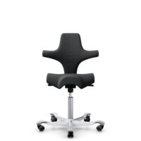 HÅG Capisco 8106 - Select (Gabriel) - Lana / Poliamida - SC60051 - Charcoal - Silver - 150mm (seat height 40–55cm) - Soft castors for hard floors