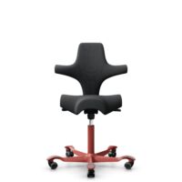 HÅG Capisco 8106 - Select (Gabriel) - Wool / Polyamide - SC60051 - Charcoal - Blush Rose - 265 mm (seat height 53-79cm) - Hard castors for soft floors