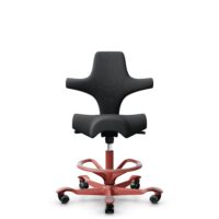 HÅG Capisco 8106 - Select (Gabriel) - Laine / Polyamide - SC60051 - Charcoal - Blush Rose - 265 mm (hauteur d’assise 53–79 cm) - Roues dures pour sols souples