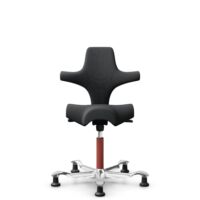 HÅG Capisco 8106 - Select (Gabriel) - Laine / Polyamide - SC60051 - Charcoal - Blush Rose - 265 mm (hauteur d’assise 53–79 cm) - Patins