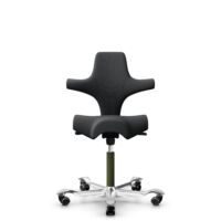 HÅG Capisco 8106 - Select (Gabriel) - Wol / Polyamide - SC60051 - Charcoal - Moss Grey - 150mm - Zachte wielen t.b.v. harde vloeren