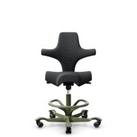 HÅG Capisco 8106 - Select (Gabriel) - Laine / Polyamide - SC60051 - Charcoal - Moss Grey - 265 mm (hauteur d’assise 53–79 cm) - Roues souples pour sols durs