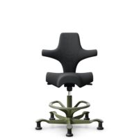 HÅG Capisco 8106 - Select (Gabriel) - Laine / Polyamide - SC60051 - Charcoal - Moss Grey - 265 mm (hauteur d’assise 53–79 cm) - Patins