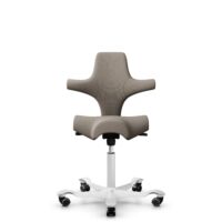 HÅG Capisco 8106 - Select (Gabriel) - Wool / Polyamide - SC60129 - Beige - White - 265 mm (seat height 53-79cm) - Hard castors for soft floors