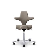 HÅG Capisco 8106 - Select (Gabriel) - Wool / Polyamide - SC60129 - Beige - Silver - 265 mm (seat height 53-79cm) - Hard castors for soft floors